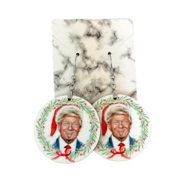Christmas Earrings for Women, Trump Dangle Earrings, Ugly Sweater Party Earrings, Political Earrings
