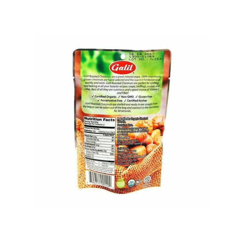Galil Organic Chestnuts Roasted and Peeled Ready to Eat Turkey