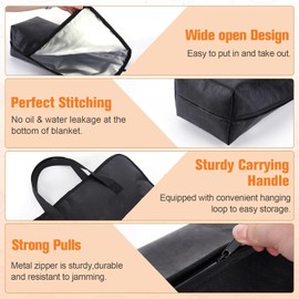 Verdvoca BBQ Blanket for Resting Meat, Insulated Meat Resting Bag, 5-Layer BBQ Brisket Blanket, Barbecue Blanket with Handle & Wide Mouth for Smoker Grilling Beef Pork Turkey, Tyvek Black