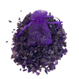 Full Moon Energy Bathed Amethyst Crystals in Organza Sachet Bag - Reiki-Treated for Calming & Grounding, Enhanced Spiritual Insight, Intuitive Growth & Deep Meditation - 1pc by Moonwater Elixirs