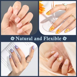 Luckyfairy Luckyfairy Extra Short Almond Fake Nails, 504pcs Soft Gel Pre-Shaped Acrylic Nail Tips, Half Matte Full Cover Clear Gelly Press on Flase Nail Tips for Extension Nail Manicure Home DIY 12 Sizes