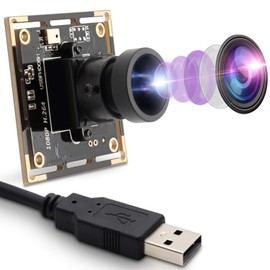 Svpro 1080P USB Camera Module with Microphone, Ultra Wide Angle Low Lux Camera Board IMX322 Machine Vision Industrial Camera for Windows Linux Mac Android Raspberry Pi