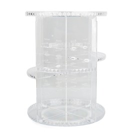 360 Degree Rotation Rotating Makeup Organizer Transparent Stable Base Cosmetic Storage Box for Lipstick Skincare