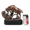 Wall Street Stock Market Charging Bull Trouncing Bear Statue With