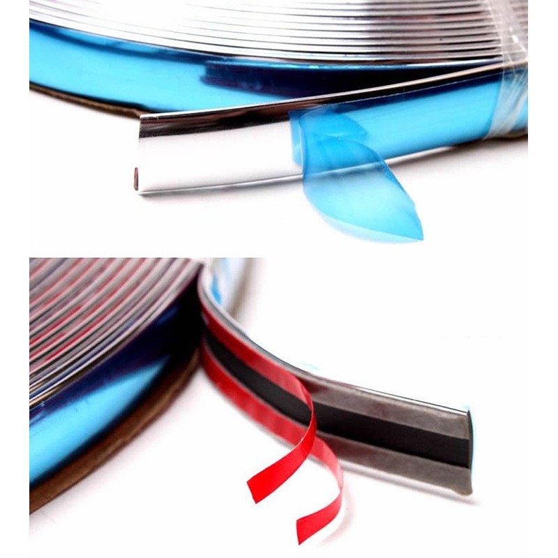 100'' Universal Chrome Front Rear Bumper Door Edge Lip Guard