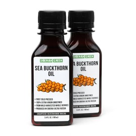 Siberian Green 2 Pack x 100ml Siberian Sea Buckthorn Seeds Oil 100% Extra Virgin Cold Pressed