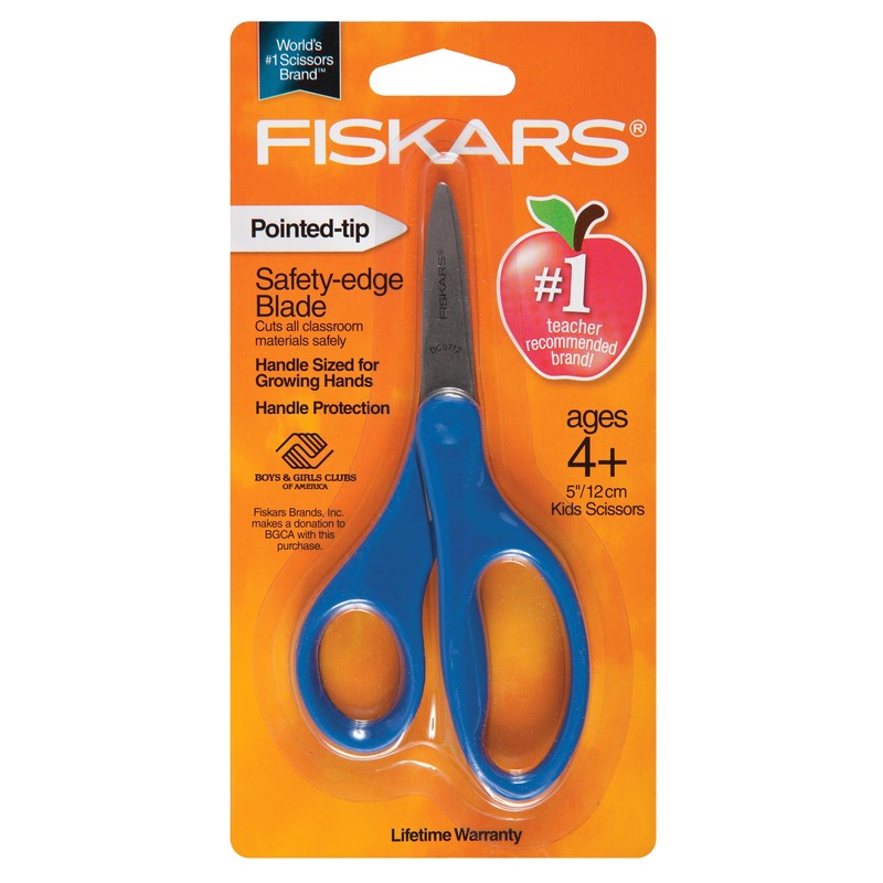 Fiskars 194300-1063 Back to School Supplies, Kids Scissors Pointed-tip, 5