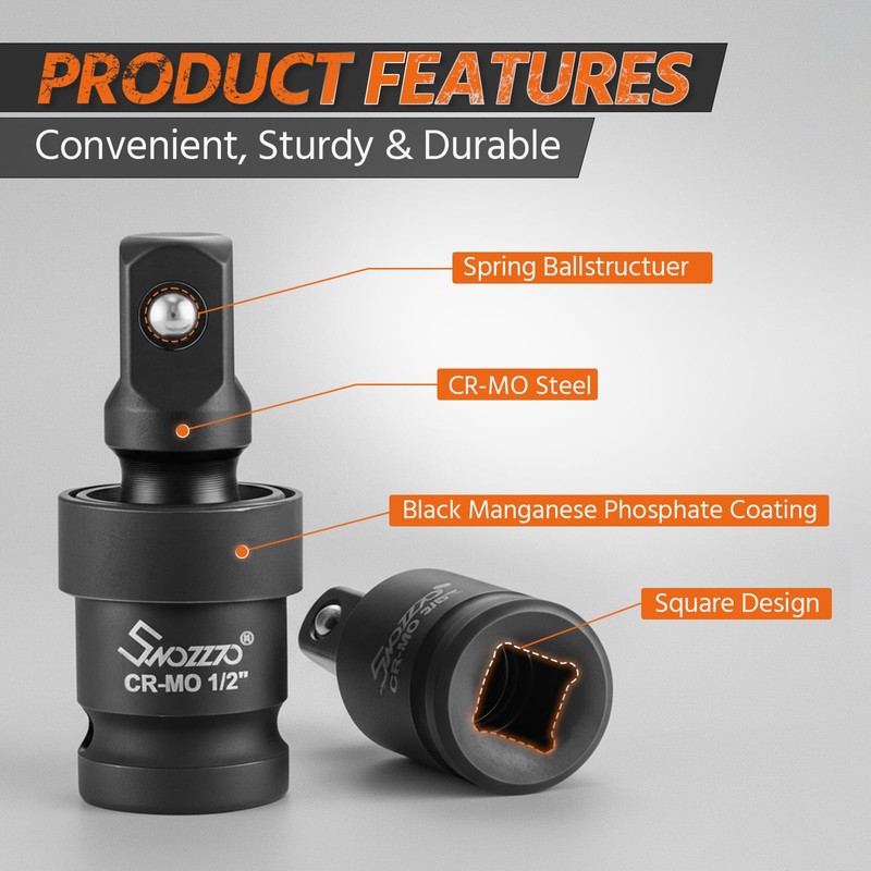 1/4”,3/8”,1/2” Impact Swivel Socket Set,with Socket Holder Keychains