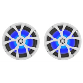 Rockville Pair Rockville RKL80MW 8" 900 Watt White 2-Way Marine Boat Speakers w/LED's
