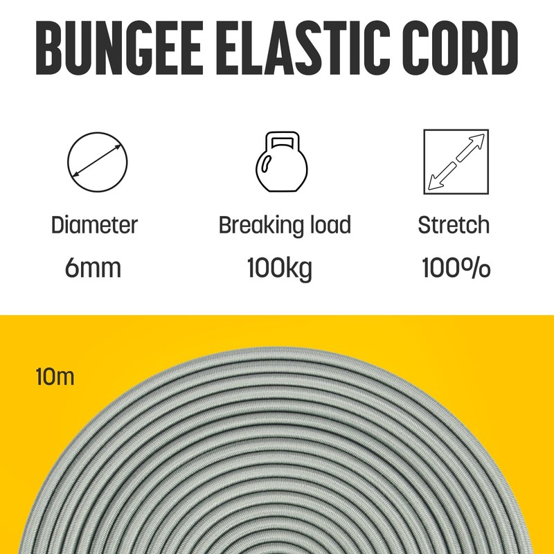 Kamu Synber Bungee Cord 6mm x 10m Elastic Shock Cord