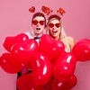 Valentine's Day Heart Headband and Heart-Shaped Glasses Set,with Red Hearts