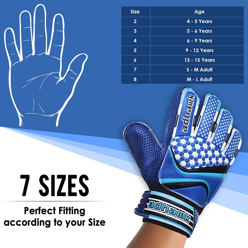 Adhawk Goalkeeper Gloves for Kids & Adult, Football Training Goalie