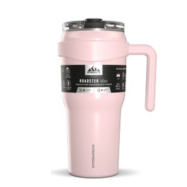 Hydrapeak Roadster 40oz Stainless Steel Tumbler Double Wall Vacuum Insulated Water Bottle With Handle And 2 in 1 Straw Lid (Seashell)