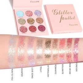 Glitter Eyeshadow Palette Sparkling Face Glitter Pallets Pressed Pigments Eye Shadow Metallic Satin Colourful Eyeshadow All Shimmer Eye Make-Up For Women