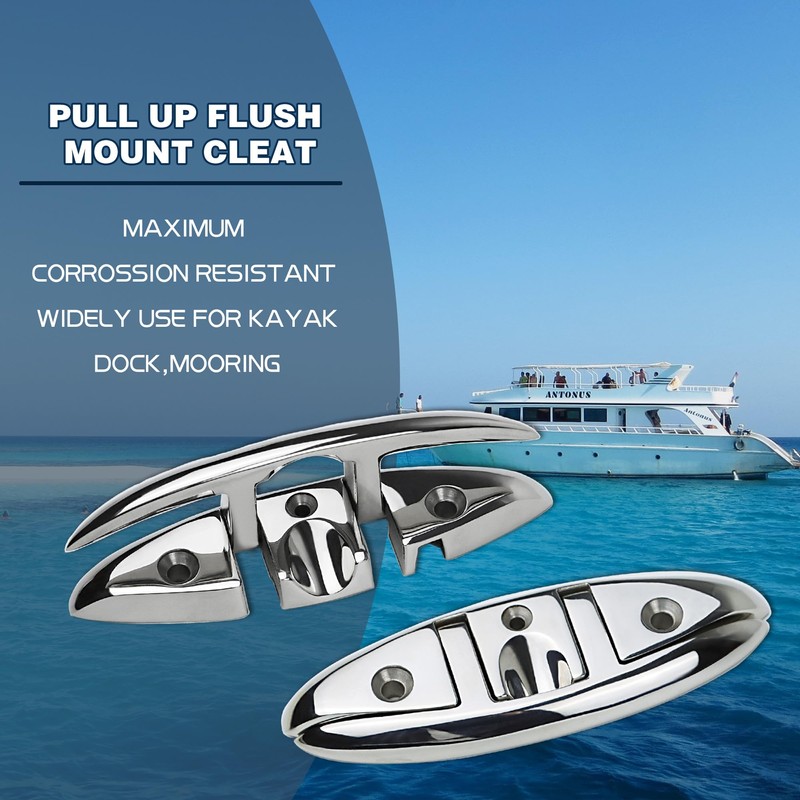 MEMUME Folding Boat Cleats 5 inch 6 inch 316 Stainless
