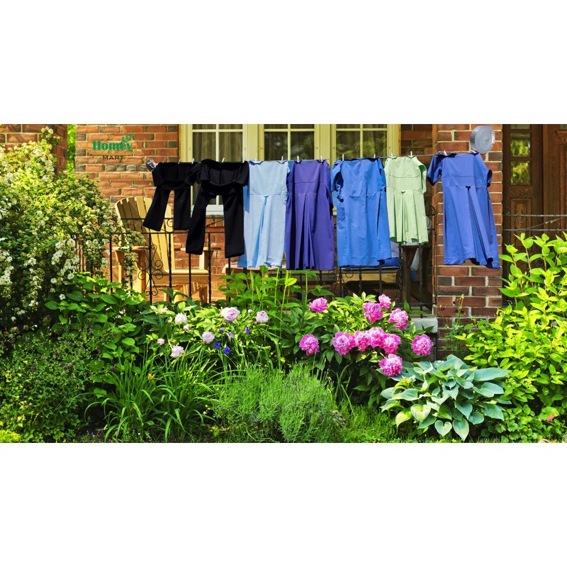 Retractable Washing Line Heavy Duty Grey Weather Resistant Indoor and