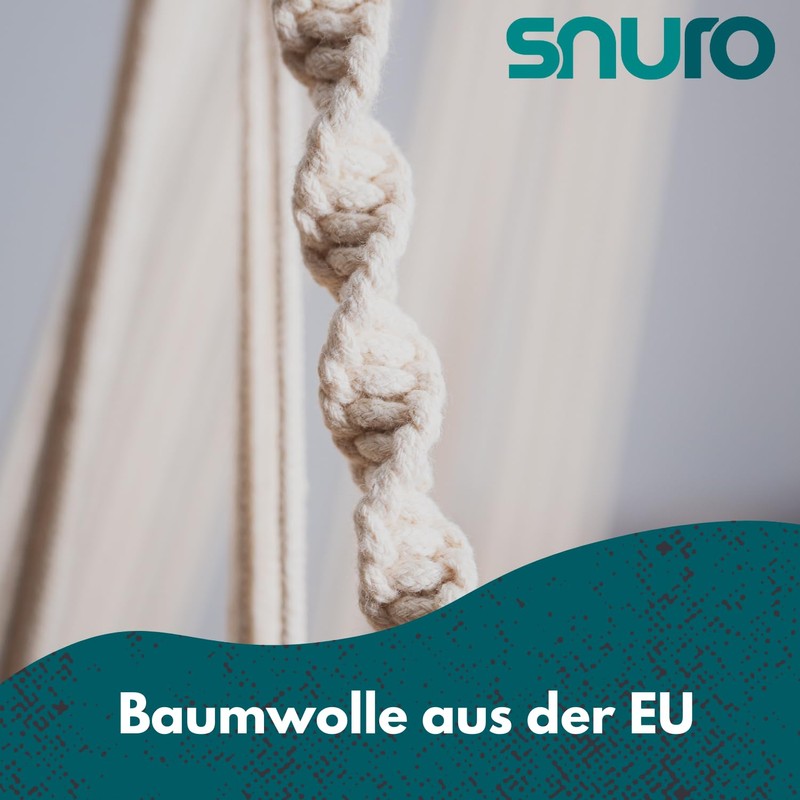 SNURO Cotton Rope (3 mm, 160 m, Natural) for Crochet