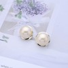 TseenYi Large Pearl Studs Earrings Gold Pearl Button Stud Earrings