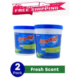 Damprid Fresh Scent 10.5 Oz. Tubs - Refillable Moisture Absorber - 2 Pack