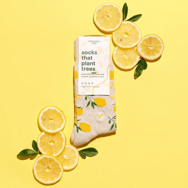 Conscious Step Socks that Plant Trees - Lemons, Medium