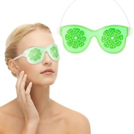 SEVEN MINE Antifaz para Ojos Terapia Frío-Calor Almohadilla Mascarilla Relajante Reutilizable Compresa Ocular para Hinchazón y Cansancio (Diseño Limón)