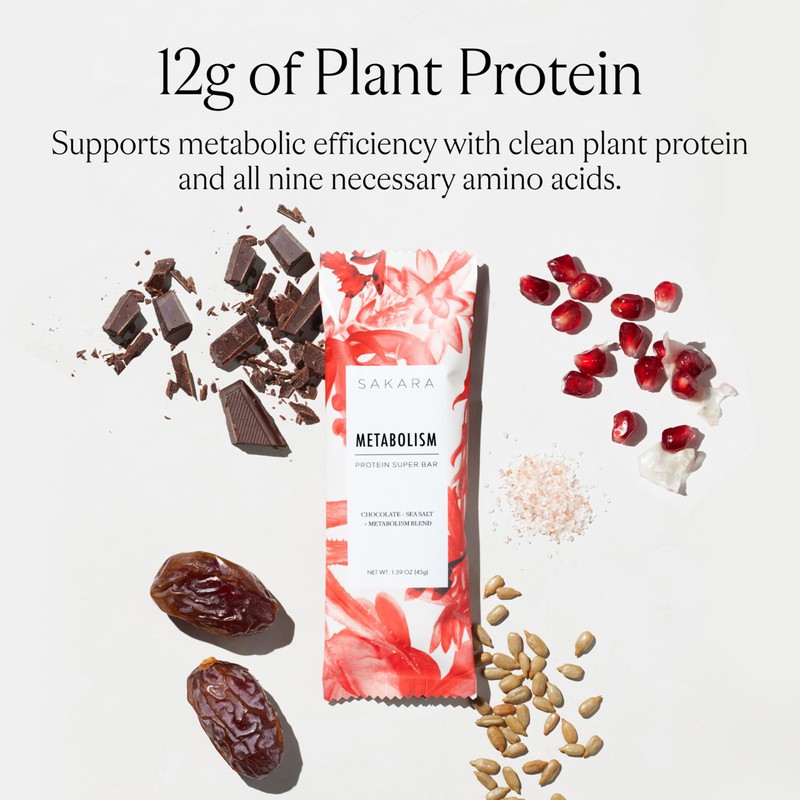 SAKARA Metabolism Super Bar – Healthy, Nutritious Vegan Protein Bars,