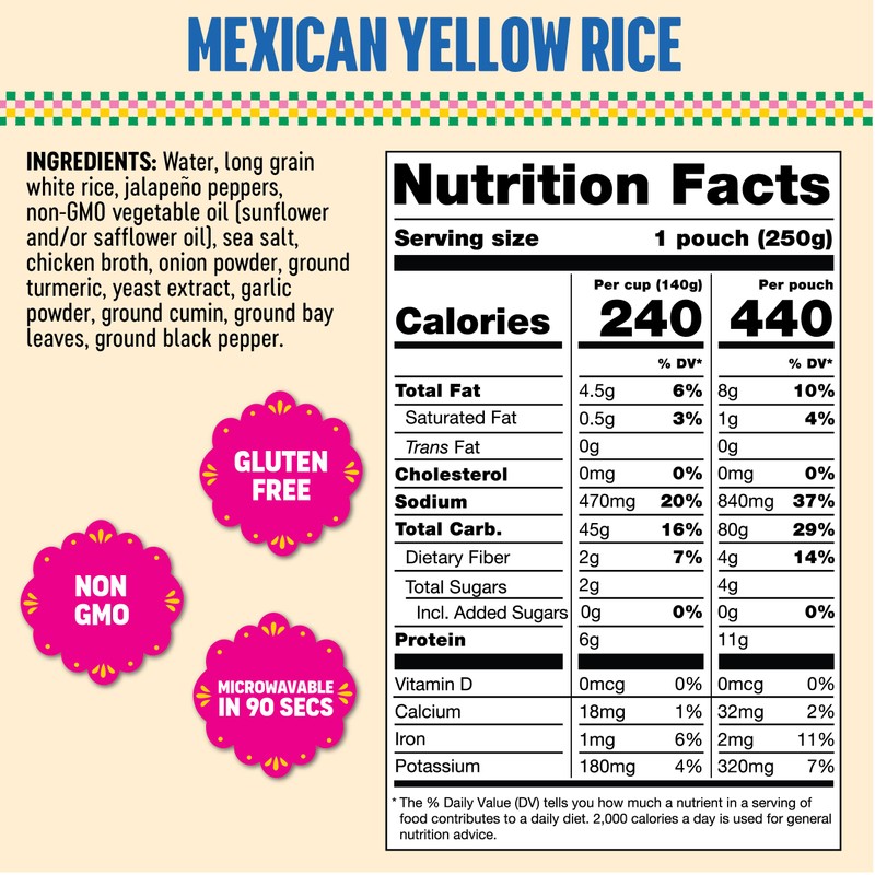 SOMOS Mexican Yellow Rice | Gluten Free, Non-GMO & Microwavable