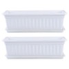 OUNONA Planter, Rectangular, Vegetable Seeds, Deep, Large, Includes Saucer, Veranda, Indoor/Outdoor, White, Stylish, 2 Pieces, Plastic, Vegetable Growing Box, Thick, Flower Planting Container,