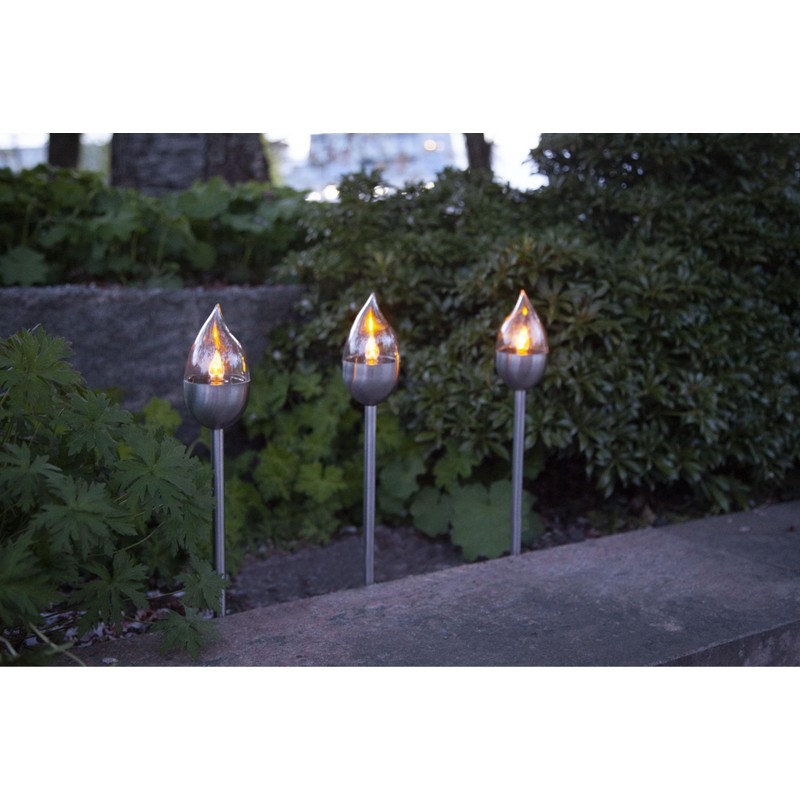 Star Olympus LED Solar Torch, Stainless Steel, Set of 3,