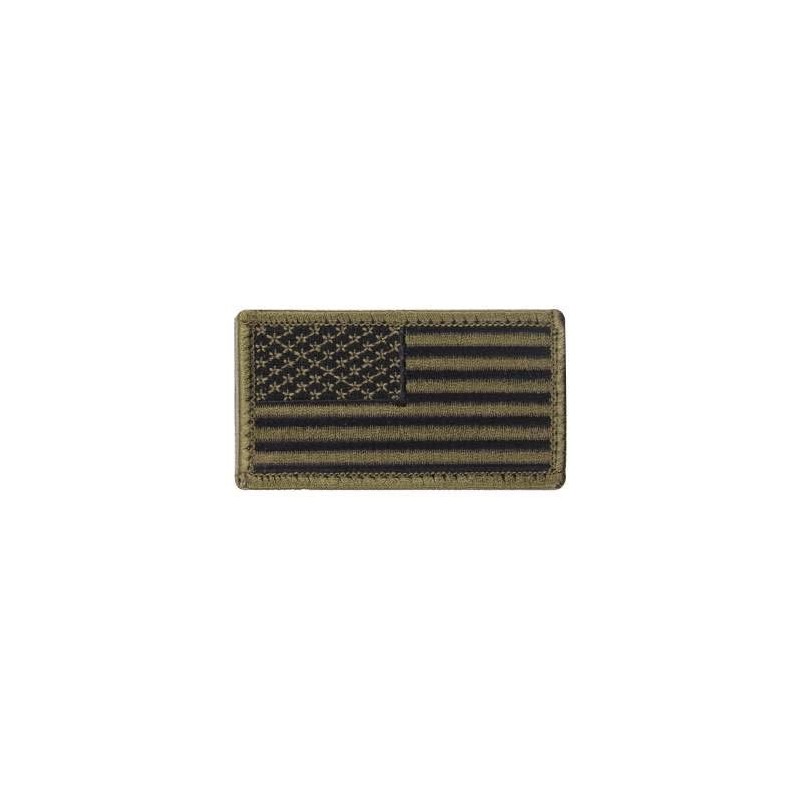Rothco American Flag Patch - Hook Back, Normal, Olive Drab/Black