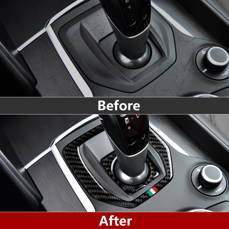 Car Gear Shift Trim Center Console Panel Cover Sticker Carbon