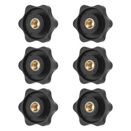 APOMOONS Star Grip Nuts M6, Wing Nut 32 mm Diameter, Knurled Nut M6 Grip Nuts Thread for Furniture Electronic Devices Machine Industry Fitness Equipment Pack of 6