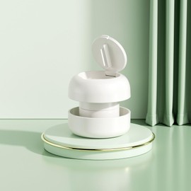 Quantang Pill Crusher & Splitter - Compact, Portable, Multi-Color, with Fine Grinding Function，Precise Pill Cutting，Features Storage Compartment for Home, Travel Use，BPA Free (White)