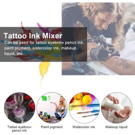 Máquina Mezcladora de Pigmento para Tatuaje Eléctrica Negra, Agitadora de Tinta de Color para Cejas (Negro)