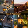 Dynaming Solar Flame Post Lights Outdoor, Solar Powered Lamps Fence