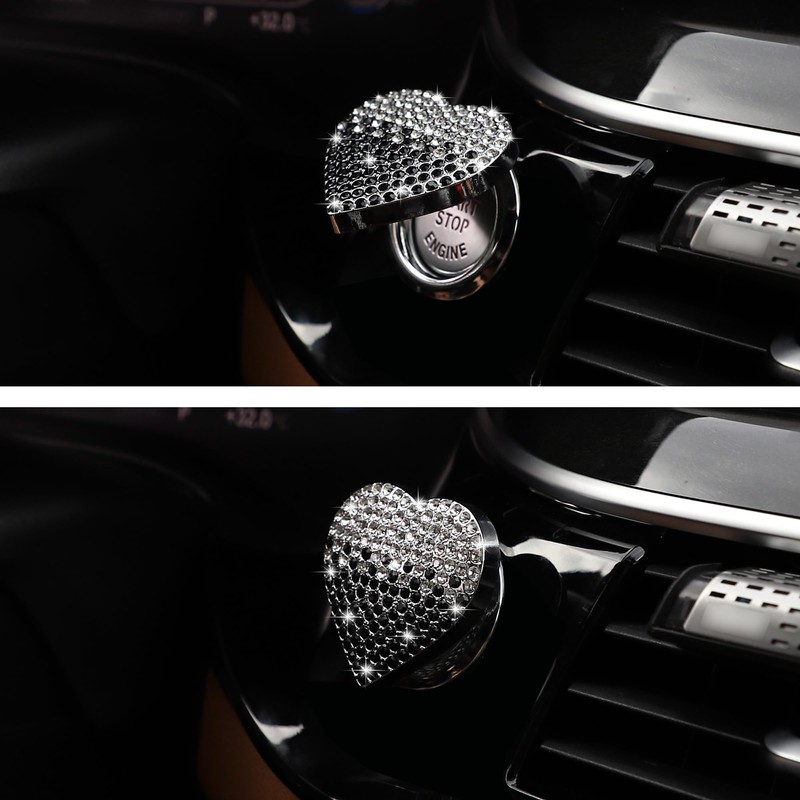 TOMALL Bling Car Engine Start Button Cover Diamond Interior Crystal