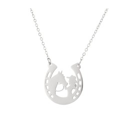 Stainless Steel Lucky Horseshoe Pendant Necklace Horse Necklaces for Women Ladies Jewelry