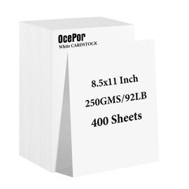400 Sheets White Cardstock 8.5” x 11”, 92lb/250gsm Card Stock, Thick Card Stock Paper, Heavy Cardstock Paper for Printer, Resume, Scrapbooks, Art, Crafts, Business Cards