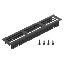 PATIKIL Door Air Vent Cover, 30mm x 150mm (Outer Dimensions) Aluminum Louvered Ventilation Grille Rectangle Toe Kick Vent with Mounting Screws for Shoe Cabinet Wardrobe, Black