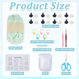 FREEBLOSS 4 Set Dinosaur Crochet Kit for Beginners Crochet Animal Kit with Video Tutorial Crocheted Doll Fluffy Yarns Handmade Crafts for Adults Beginners Enthusiast