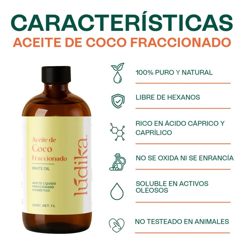 Aceite de Coco Fraccionado Natural Líquido | Facial, Capilar y