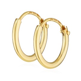 NKlaus Pair Men’s Hoop Earrings Real Gold 333 Ear Jewellery, 8 Carat (333) Yellow Gold