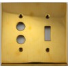 Unlacquered Polished Brass 2 Gang Combination Switch Plate - 1
