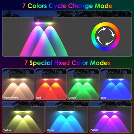 Derynome Solar Fence Lights Outdoor - Dusk to Dawn IP45 Waterproof Solar Garden Lights for Outside, Step, Backyard, Railing, Step, Patio & Wall (Color Change+7 Color, 12 Pack)