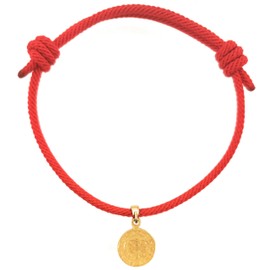 Pulsera San Benito - Pulsera Roja de Proteccion - Medalla de San Benito - Acero Inoxidable - Amuleto de la suerte - Fortuna - detalle especial - Navidad - el mejor regalo para tus seres queridos - Pulsera Soga Ajustable - Regalo año nuevo - Tutti Joyería