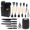 Henlutuo 19‑Piece Silicone Kitchen Utensil Set, Heat‑Resistant Non‑Scratch Cooking Tools,