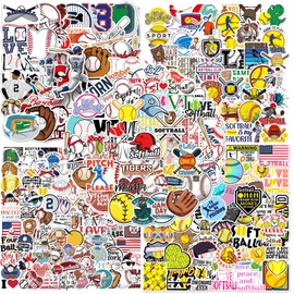 300Pcs Baseball Stickers for Kids Funny Softball Sticker for Water Bottle Waterproof Vinyl Decals for Laptop Book Readers Water Bottles Journal Scrapbook