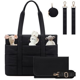 LOVEVOOK Diaper Bag Tote, Puffer Baby Diaper Bag with Insulated Pocket,Travel Diaper Tote with Pacifier Case and Changing Pad