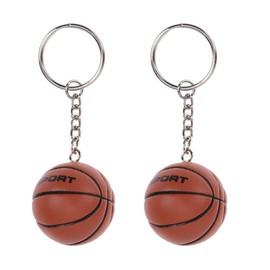 Kisangel 2pcs Basketball Keychain Key Ring Sports Ball Keychain Backpack Bag Charms Pendent for School Carnival Reward Basketball Party Favors