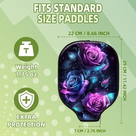 FQSXFIFN for Pickleball Paddle Cover with Smooth Zipper, Durable Scratch-Resistant for Pickleball Paddle Case Protection, Purple Roses Sleeve for Pickleballs Paddles Racket